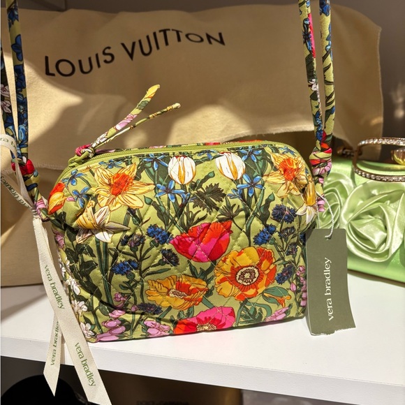 Vera Bradley Floral Cosmetic Bag - Green and Multicolor - Picture 10 of 11